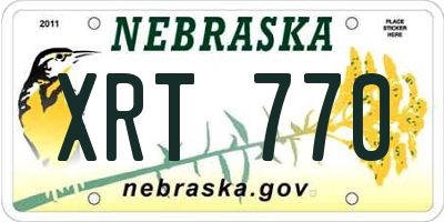 NE license plate XRT770