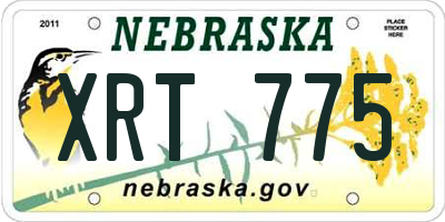 NE license plate XRT775