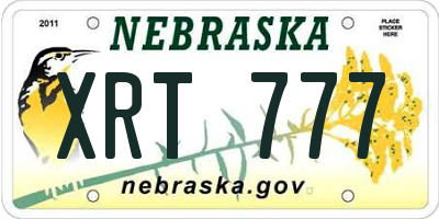 NE license plate XRT777