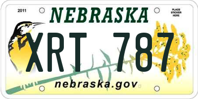 NE license plate XRT787