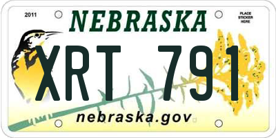 NE license plate XRT791