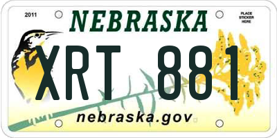 NE license plate XRT881