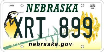 NE license plate XRT899