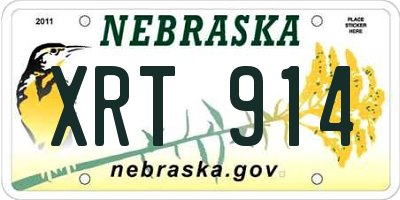 NE license plate XRT914
