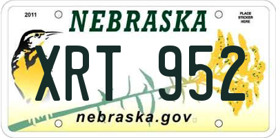 NE license plate XRT952