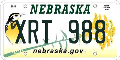 NE license plate XRT988