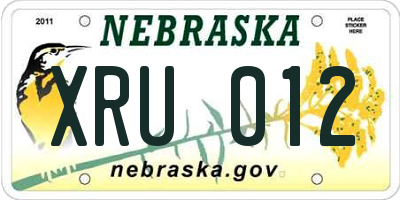 NE license plate XRU012