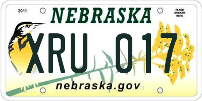 NE license plate XRU017