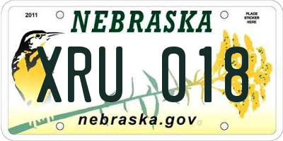 NE license plate XRU018