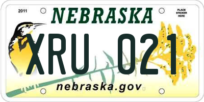 NE license plate XRU021