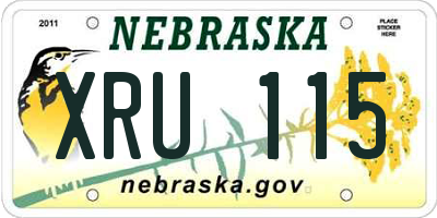NE license plate XRU115