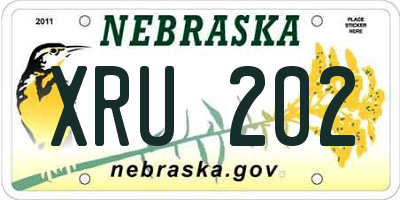 NE license plate XRU202