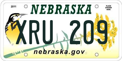NE license plate XRU209