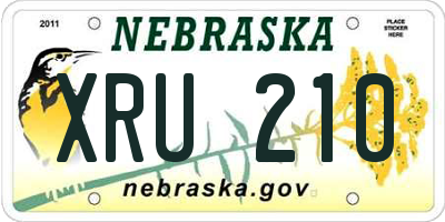 NE license plate XRU210