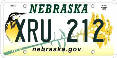 NE license plate XRU212