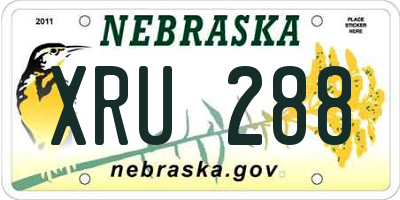 NE license plate XRU288