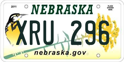 NE license plate XRU296