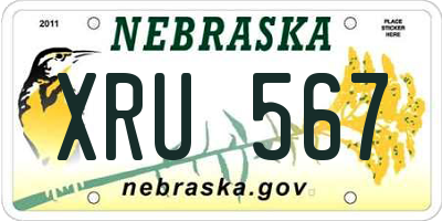 NE license plate XRU567