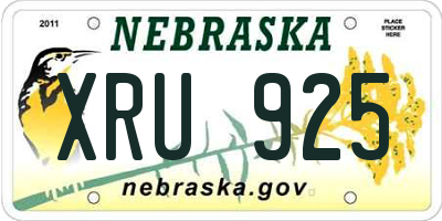 NE license plate XRU925