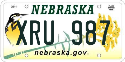 NE license plate XRU987