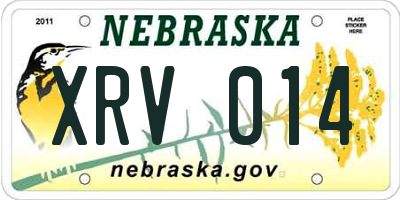 NE license plate XRV014