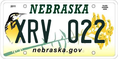 NE license plate XRV022