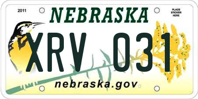 NE license plate XRV031