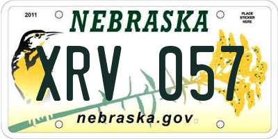 NE license plate XRV057