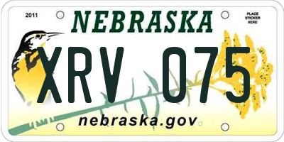 NE license plate XRV075