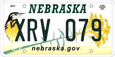 NE license plate XRV079