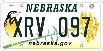 NE license plate XRV097