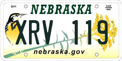 NE license plate XRV119