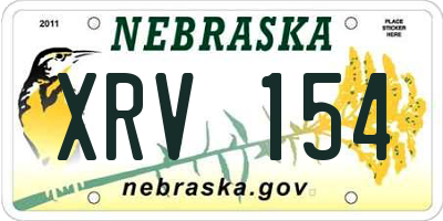 NE license plate XRV154