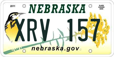 NE license plate XRV157
