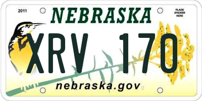 NE license plate XRV170