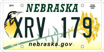 NE license plate XRV179