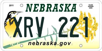 NE license plate XRV221