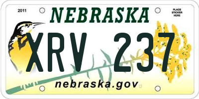 NE license plate XRV237