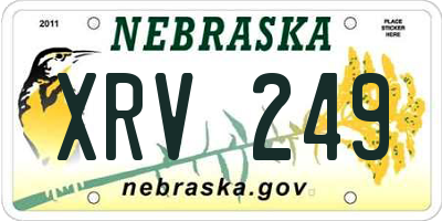 NE license plate XRV249