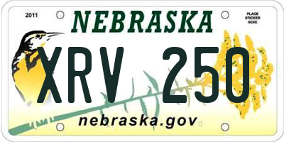 NE license plate XRV250