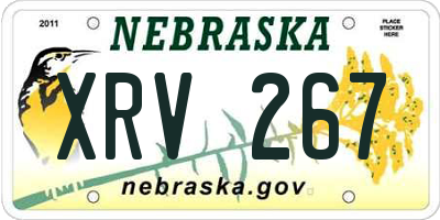NE license plate XRV267