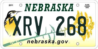 NE license plate XRV268