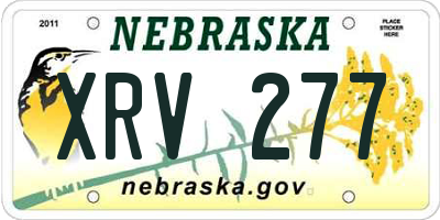NE license plate XRV277