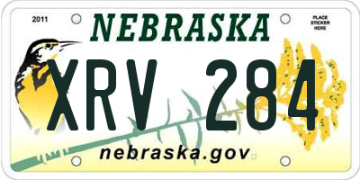 NE license plate XRV284