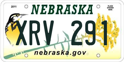NE license plate XRV291