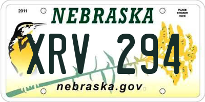 NE license plate XRV294