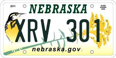 NE license plate XRV301