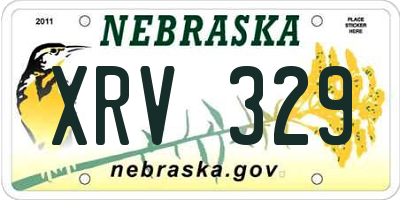 NE license plate XRV329