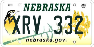 NE license plate XRV332