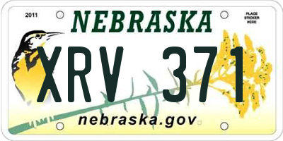 NE license plate XRV371